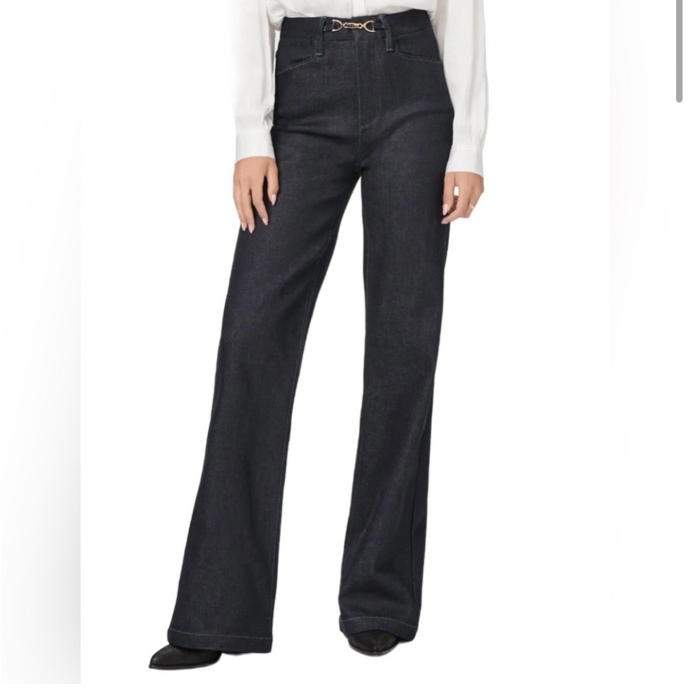 PAIGE Black Wide Leg High-Rise Jeans